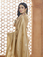 Dazzling Beige Color Banarasi Fabric Casual Saree