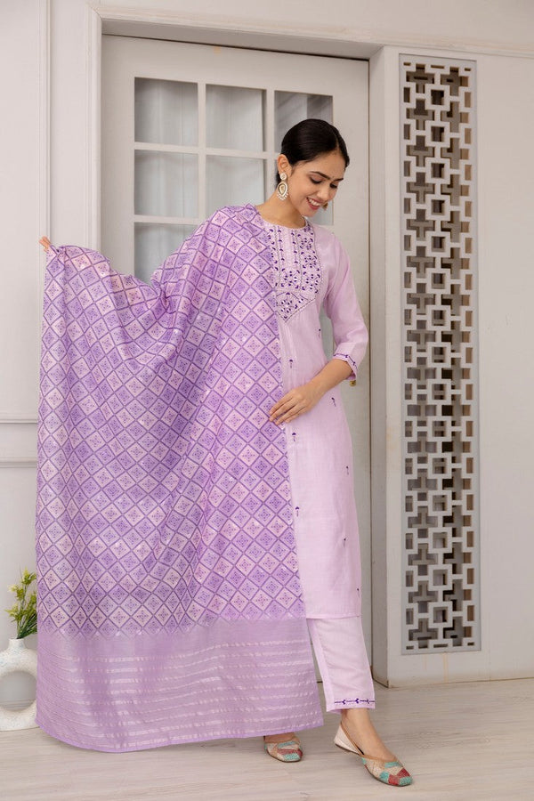 Divine Purple Color Viscose Fabric Designer Suit