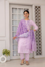 Divine Purple Color Viscose Fabric Designer Suit