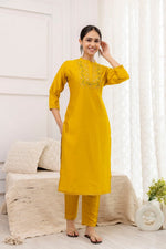 Divine Mustard Color Viscose Fabric Designer Suit