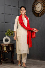 Divine Cream Color Viscose Fabric Designer Suit