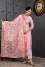 Divine Pink Color Viscose Fabric Designer Suit