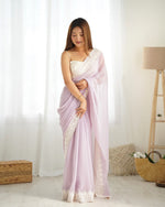 Beauteous Purple Color Georgette Fabric Casual Saree