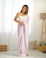 Beauteous Purple Color Georgette Fabric Casual Saree