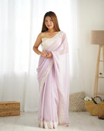 Beauteous Purple Color Georgette Fabric Casual Saree