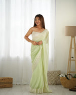 Beauteous Green Color Georgette Fabric Casual Saree