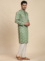 Amazing Green Color Viscose Fabric Kurta Pajama