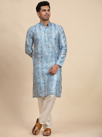 Amazing Aqua Color Viscose Fabric Kurta Pajama