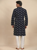 Amazing Navy Blue Color Viscose Fabric Kurta Pajama