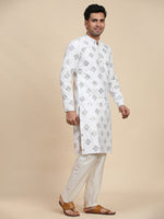 Amazing White Color Viscose Fabric Kurta Pajama