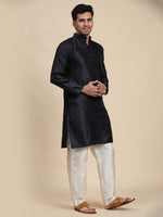 Amazing Navy Blue Color Viscose Fabric Kurta Pajama