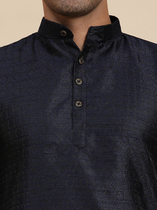 Amazing Navy Blue Color Viscose Fabric Kurta Pajama