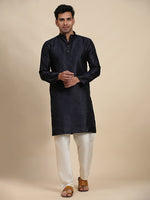 Amazing Navy Blue Color Viscose Fabric Kurta Pajama