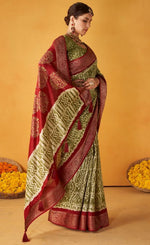 Grand Green Color Tussar Fabric Casual Saree