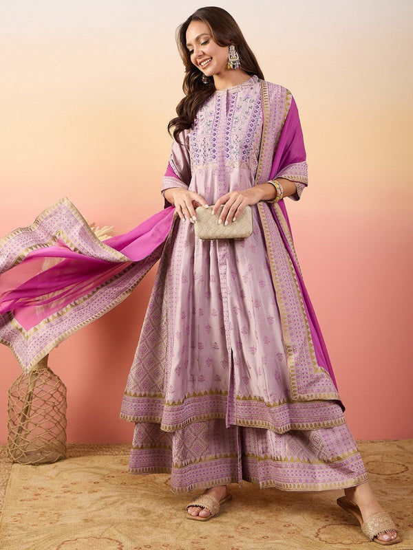 Amazing Pink Color Silk Fabric Designer Suit