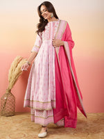 Amazing Pink Color Silk Fabric Designer Suit