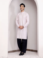 Amazing Pink Color Georgette Fabric Mens Kurta