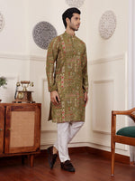 Amazing Green Color Silk Fabric Kurta Pajama