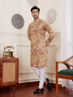 Amazing Brown Color Silk Fabric Kurta Pajama