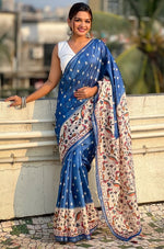 Beauteous Blue Color Silk Fabric Casual Saree