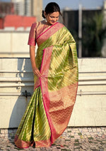 Ideal Green Color Tissue Fabric Partywear Saree