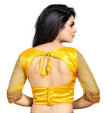 Lovely Yellow Color Silk Fabric Blouse