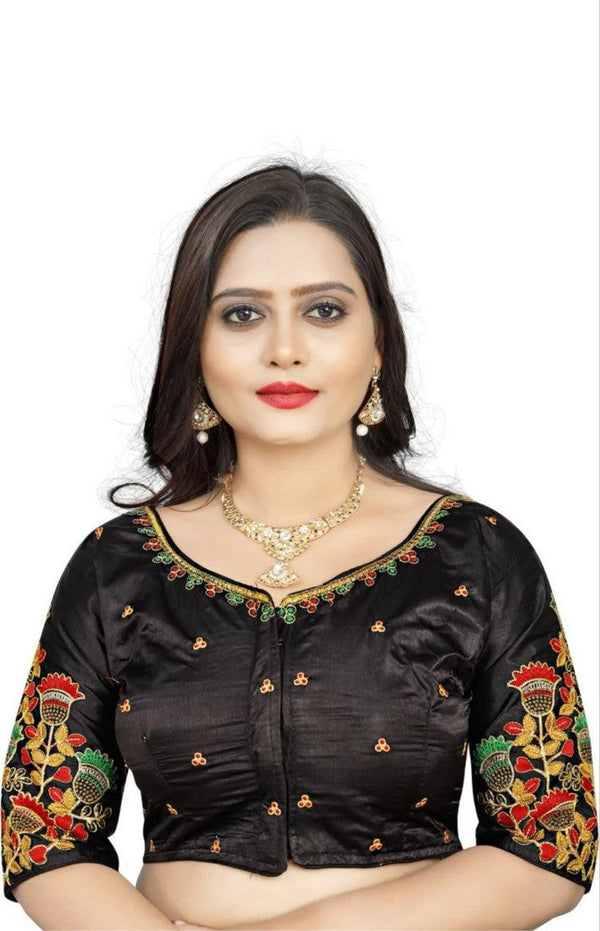 Lovely Black Color Silk Fabric Blouse