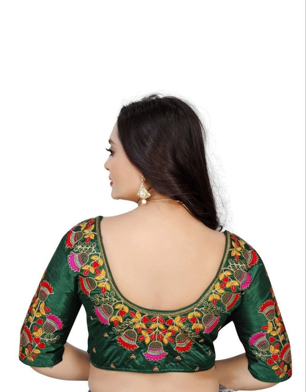 Lovely Green Color Silk Fabric Blouse