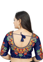 Lovely Navy Blue Color Silk Fabric Blouse