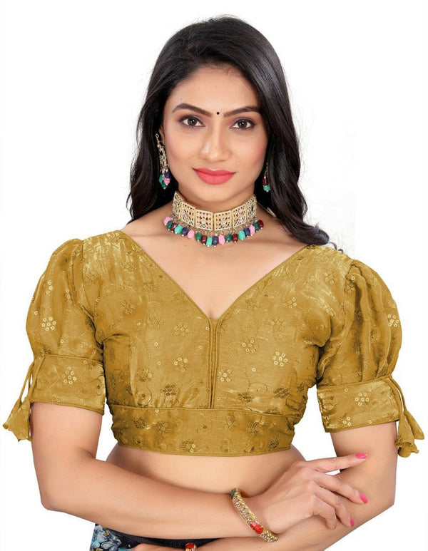 Lovely Mustard Color Jimmy Fabric Blouse