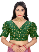 Lovely Green Color Jimmy Fabric Blouse