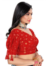 Lovely Red Color Jimmy Fabric Blouse