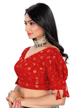 Lovely Red Color Jimmy Fabric Blouse