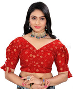 Lovely Red Color Jimmy Fabric Blouse