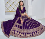 Lovely Purple Color Art Silk Fabric Party Wear Lehenga