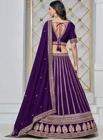 Lovely Purple Color Art Silk Fabric Party Wear Lehenga