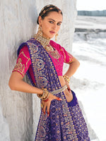 Beauteous Purple Color Georgette Fabric Partywear Saree