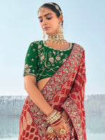 Beauteous Maroon Color Georgette Fabric Partywear Saree