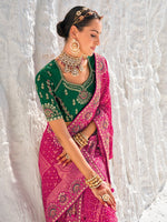 Beauteous Pink Color Georgette Fabric Partywear Saree