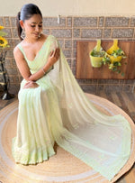 Beauteous Green Color Georgette Fabric Partwear Saree