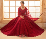 Beautiful Red Color Net Fabric Party Wear Lehenga