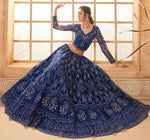 Beautiful Blue Color Net Fabric Party Wear Lehenga