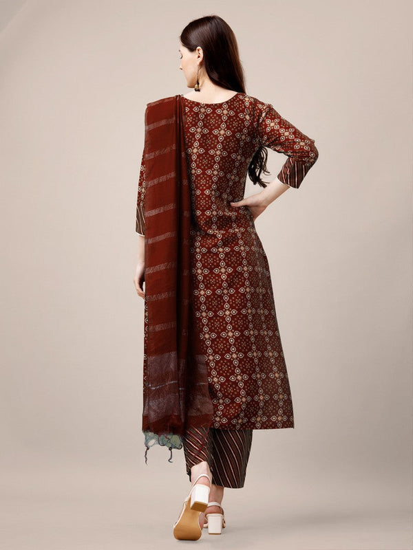 Divine Maroon Color Rayon Fabric Casual Suit