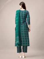 Divine Teal Color Rayon Fabric Casual Suit