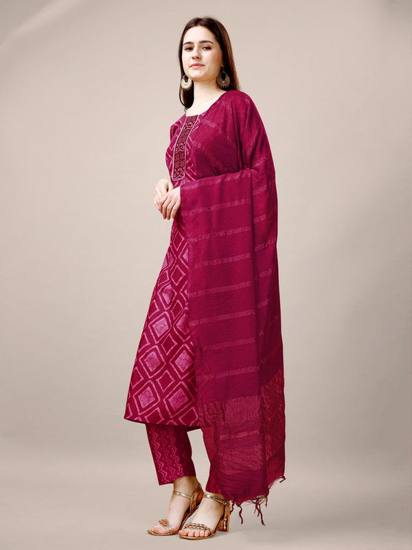 Divine Pink Color Rayon Fabric Casual Suit