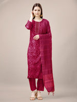 Divine Pink Color Rayon Fabric Casual Suit