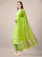 Divine Green Color Rayon Fabric Casual Suit