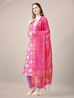 Divine Pink Color Rayon Fabric Casual Suit