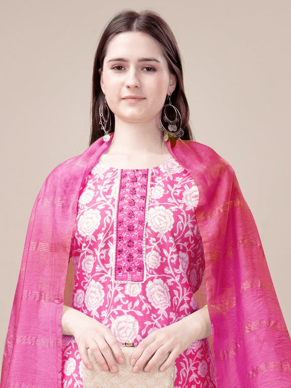 Divine Pink Color Rayon Fabric Casual Suit