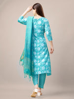 Divine Aqua Color Rayon Fabric Casual Suit